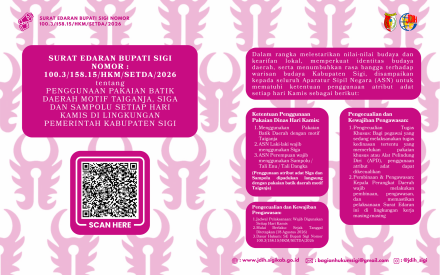Penggunaan Pakaian Batik Daerah Motif Taiganja, Siga dan Sampolu setiap hari Kamis di Lingkungan Pemerintah Kabupaten Sigi